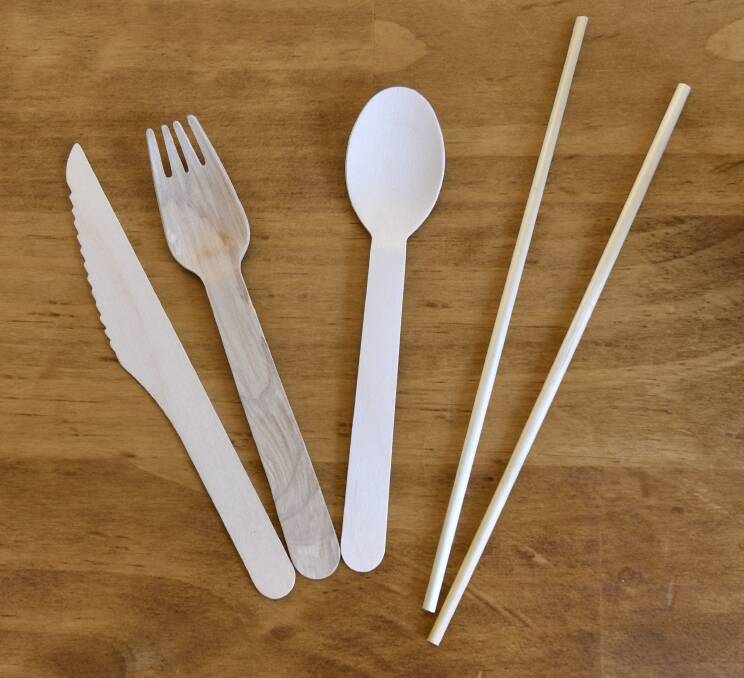 Workshop cafe has sustainable cutlery. Photo: Lachlan Bence