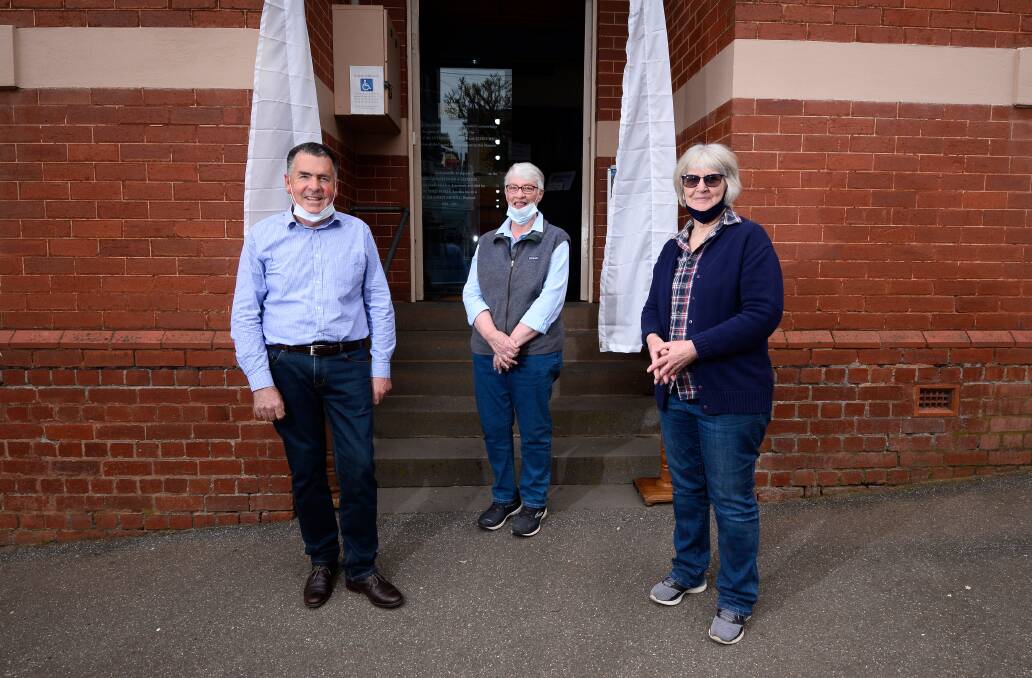 PLEASED: Gary Lawrence, museum curator, with fellow volunteers Alex Home and museum treasurer Judy Files. Photo: Adam Trafford
