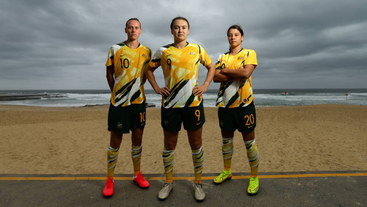 Emily van Egmond, Caitlin Foord and Sam Kerr will lead Australia's campaign. Picture by Jonathan Carroll