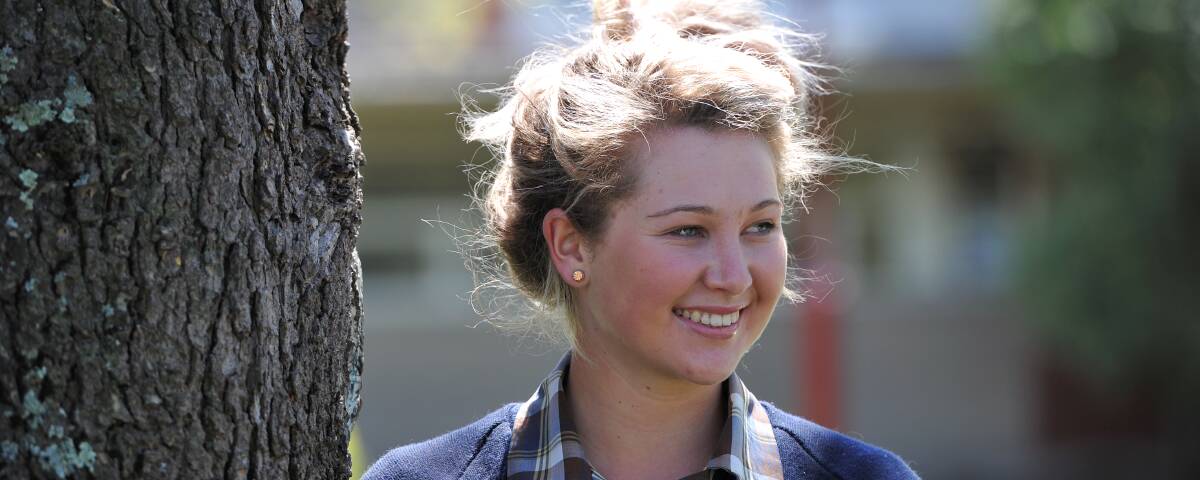 Champion: Ballarat Grammar School student Ruby Canning won the national championships for beef cattle paraders. Picture: Lachlan Bence.