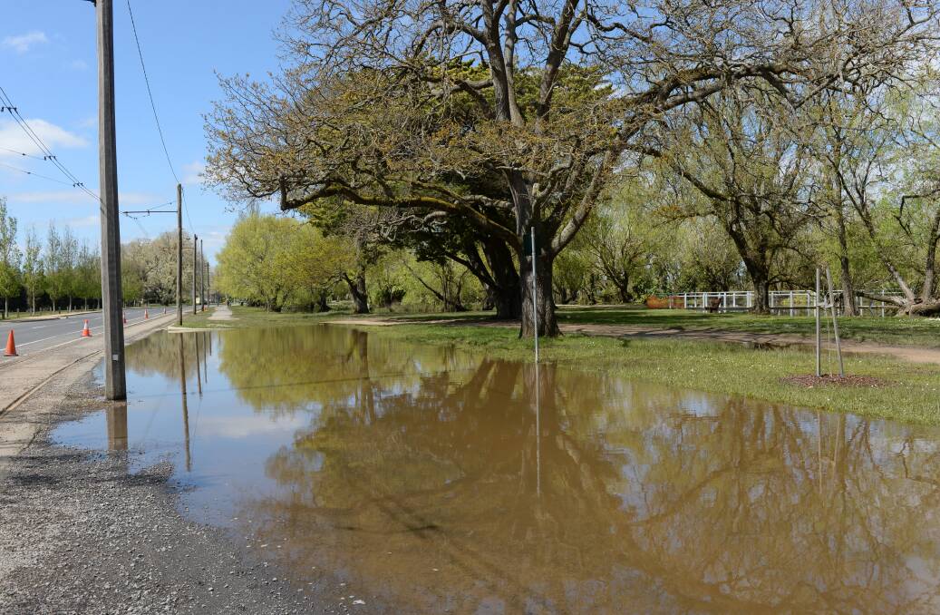 Under water: Heavy rains around Lake Wendouree have shifted the starting point for Run Ballarat following record spring rains. Picture: Kate Healy.