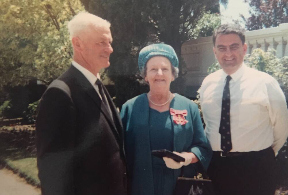 Geoff Torney with parents George and Mary.