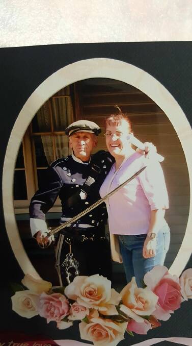 A honeymoon photo with Trooper Pete from 12 years ago posted to the Sovereign Hill Facebook page.