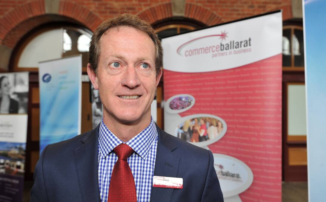 Big business: Commerce Ballarat chair David Wright at the launch of the Federation Business School Commerce Ballarat Business Excellence Awards. Mr Wright said the awards are the best in Victoria. Picture: Lachlan Bence. 
