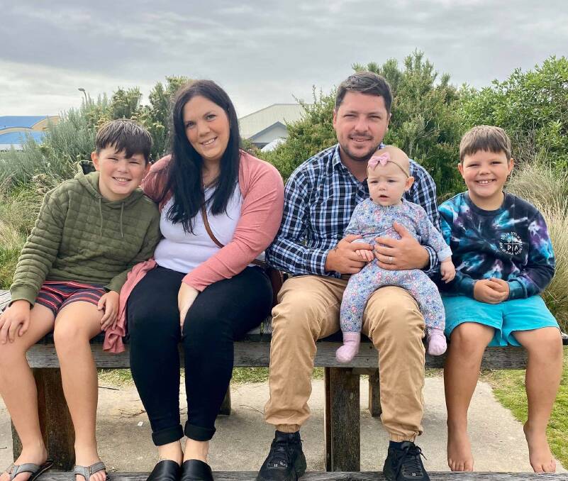 LIFE OF THE PARTY: Warrnambool's Tristan McArthur died suddenly in his home on Friday. He leaves behind his beloved wife Emma and their children Levi, Mason and Sienna.