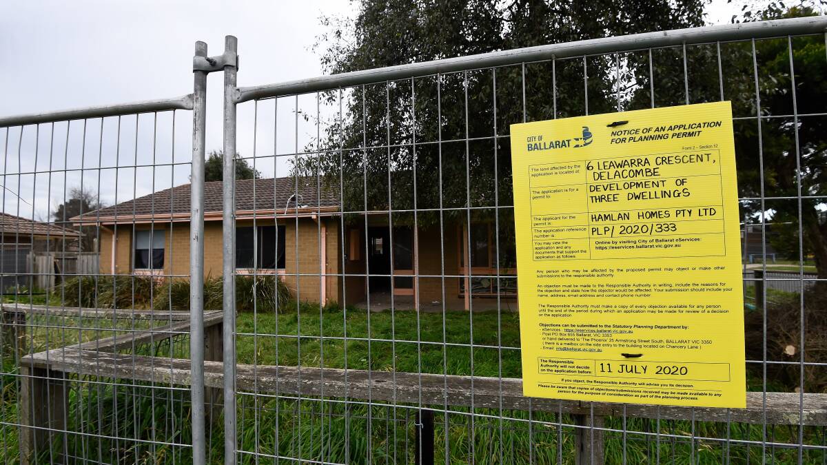 NEW HOMES: This property in Delacombe will be redeveloped with three houses if a current planning application goes ahead, alongside three similar projects in Wendouree. Picture: Adam Trafford. 