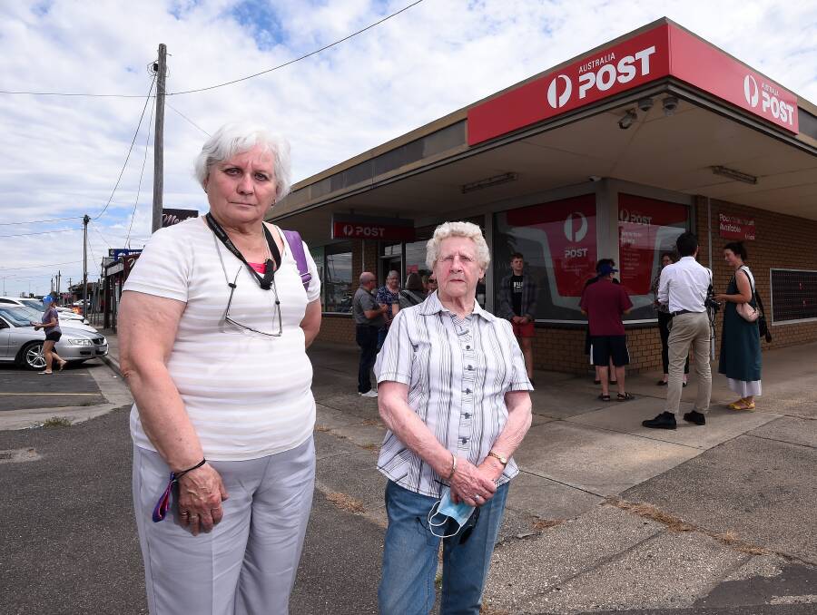 FIGHTING ON: Joan Brown (pictured right alongside another Sebastopol resident Theresia Houghton in December) is carrying on the campaign for post office service in her suburb. Picture: Adam Trafford.