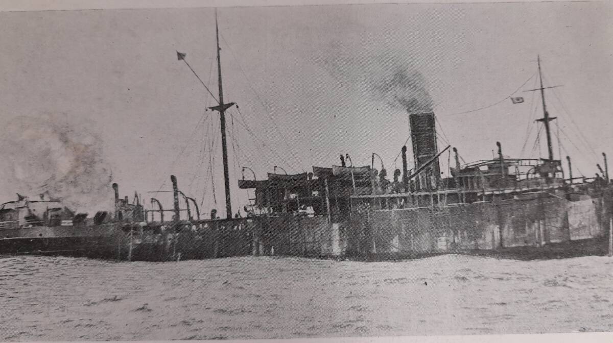 DESERTED: The ship pictured after all the troops had disembarked
