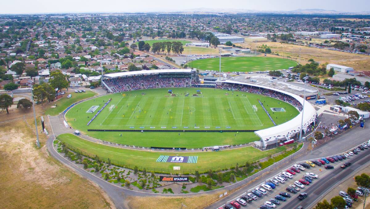 An A-League soccer match at Mars Stadium in 2019. Picture: Skyline Drone Imaging