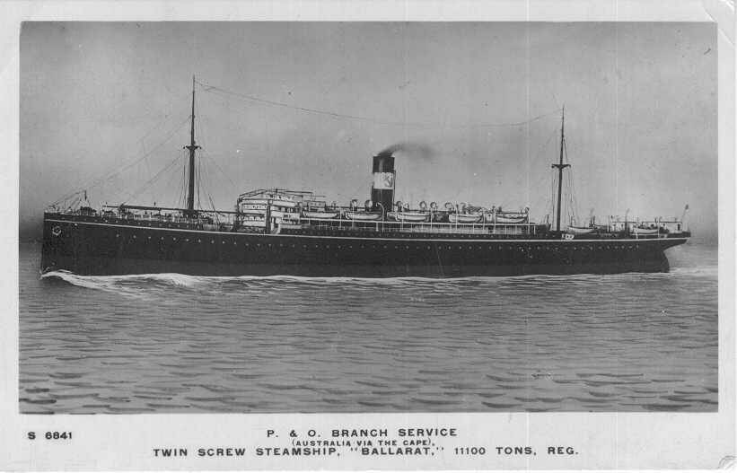 A representation of how the SS Ballarat looked when it was part of the P & O fleet before the war. 