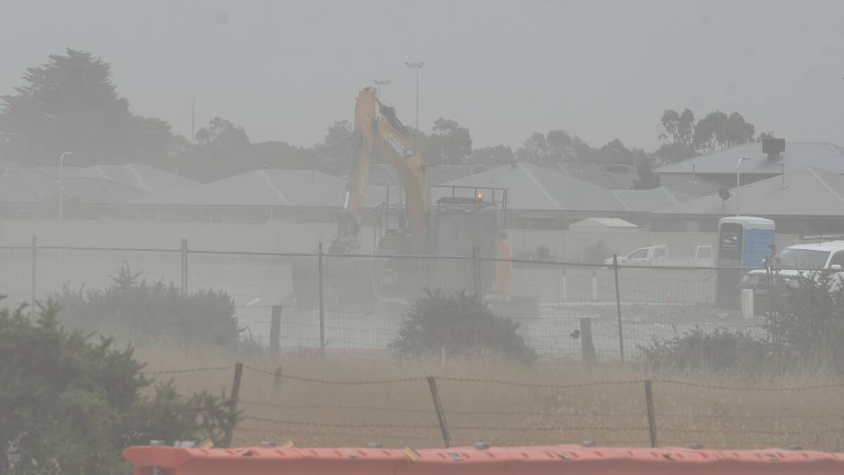 DUST CLOUDS: Visibility took a hit in Bonshaw as strong winds blew. Picture: Lachlan Bence. 
