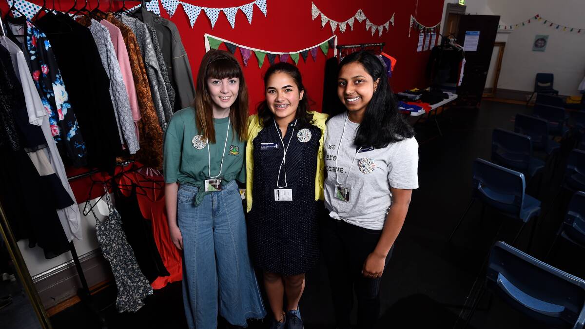 ETHICAL FASHION: Jade Moran, Eloise Amirtharajah and Senesha Kumarage at the Green Wardrobe event on Saturday. Picture: Adam Trafford. 
