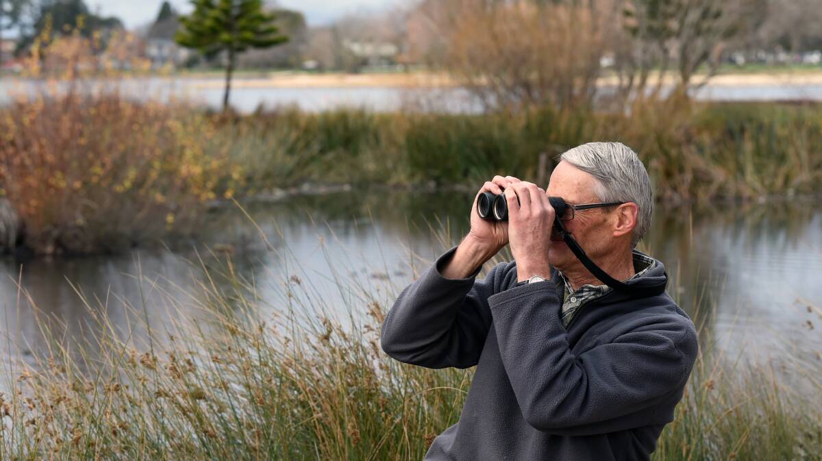 OBSERVER: Roger Thomas at Lake Wendouree, one of his favourite locations for studying local wildlife. Picture: Kate Healy.