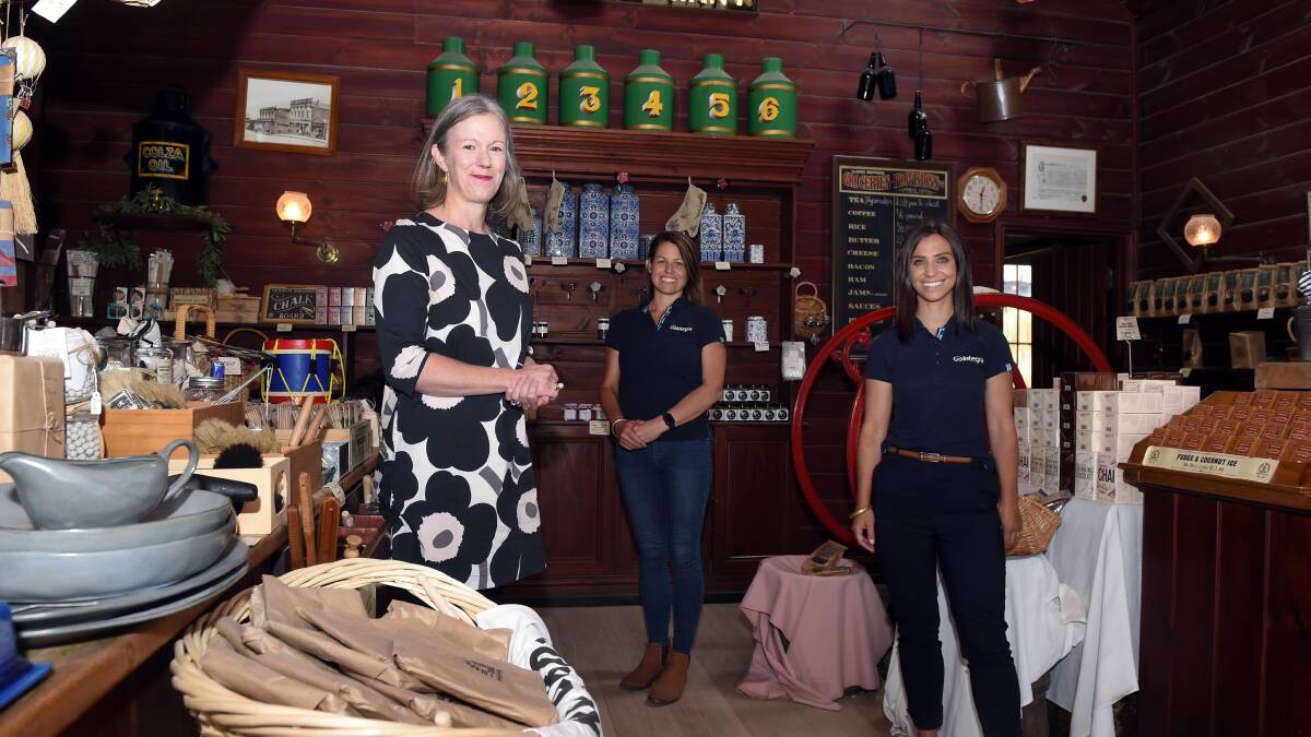 A WELCOME RETURN: As the Ballarat community continues to emerge from a challenging pandemic year, Sovereign Hill CEO Sara Quon (left) has joined forces with Integra, represented by Maxine Ryan and Victoria Rushton, to offer cheap tickets for locals to celebrate. Picture: Kate Healy 