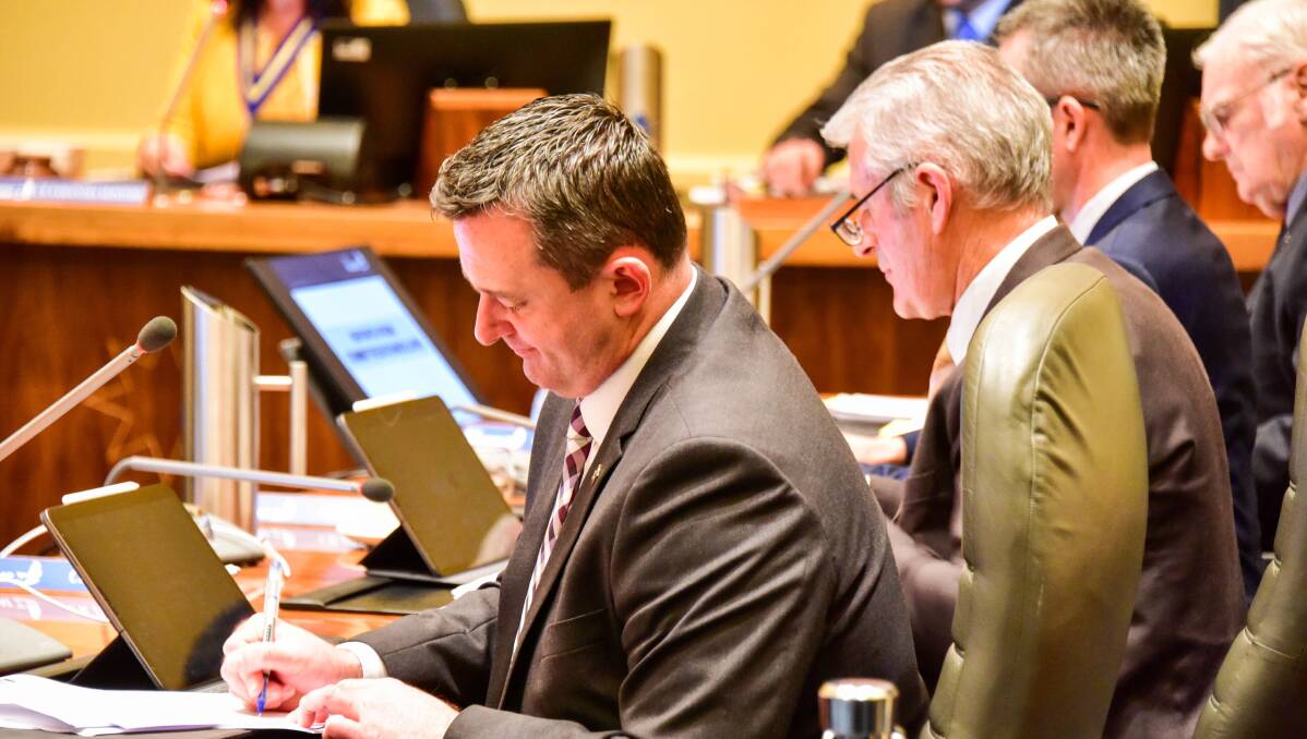 COUNCIL BUSINESS: Councillors at work during last night's meeting. Photo: Brendan McCarthy. 