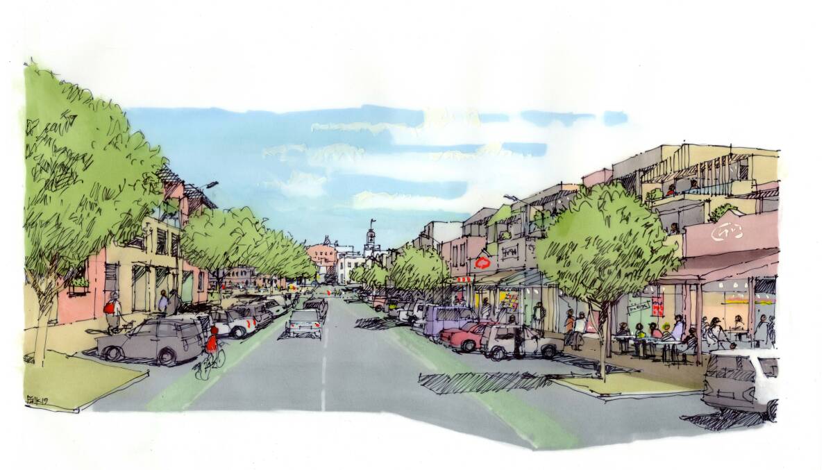 A concept drawing from last year showing how Little Bridge Street might look with traffic