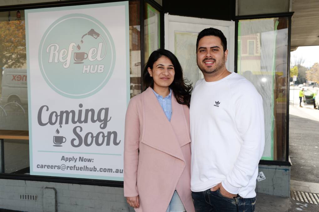 GRAND DESIGNS: Bhavya Ahuja and Jivesh Kumar are the team behind a new cafe they hope to open soon at bottom of Sturt Street. Picture: Kate Healy. 