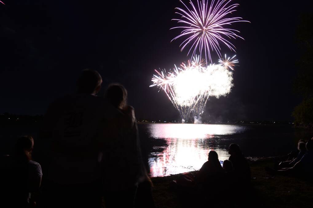 Spectators watch the 2019 display over Lake Wendouree. Picture: Kate Healy