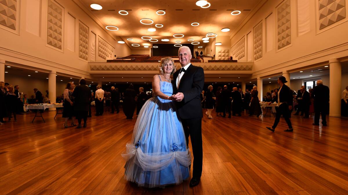 STEPPING UP: Barb Spence and Gary Johnston at the Civic Hall on Sunday for the annual Ballarat South Senior Citizens ball. Picture: Adam Trafford. 