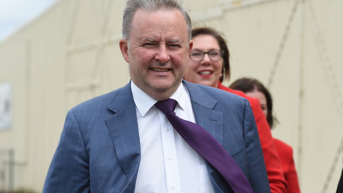 Anthony Albanese was in Ballarat with Catherine King shortly before the election to announce a pledge for extending the airport. Photo: Kate Healy