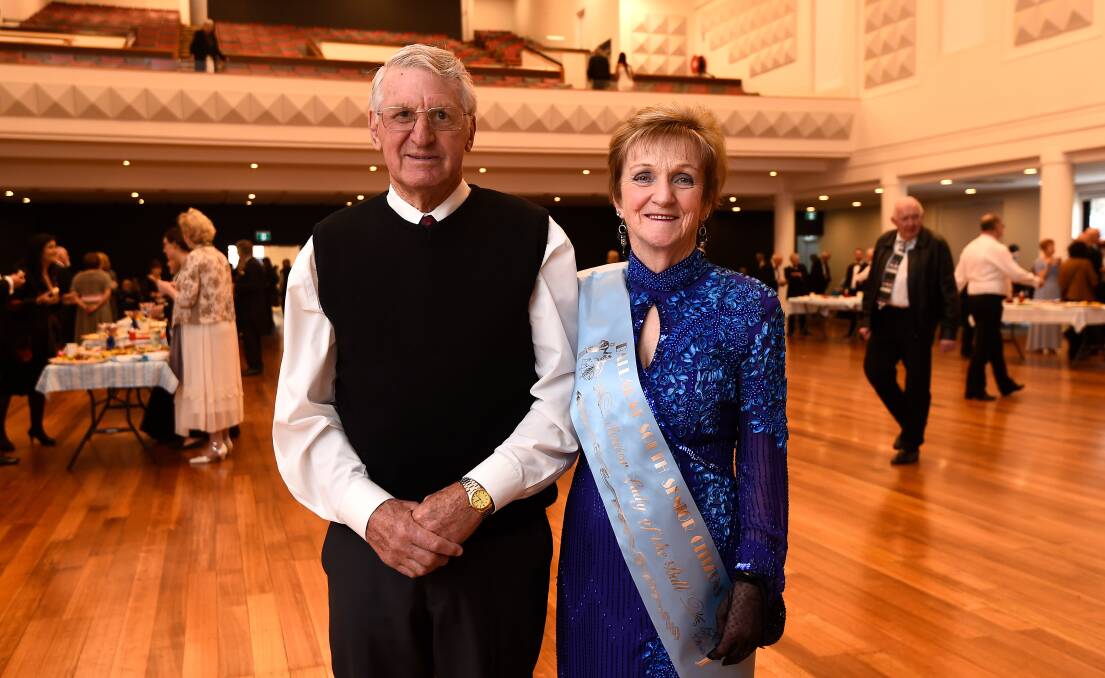 John Whittle with Annette Lloyd, who won senior lady of the ball. Photo: Adam Trafford. 