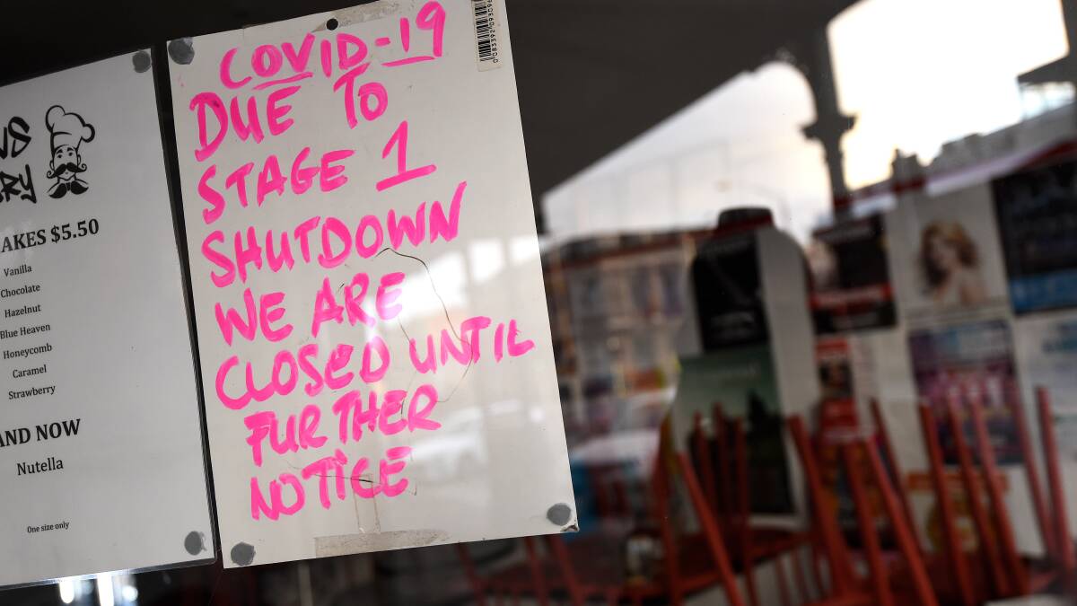 COVID-19 crisis: A sign at one CBD venue this week. Photo: Adam Trafford. 