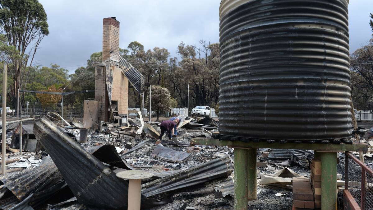 The aftermath of the Bunkers Hill fire last year. Picture: Kate Healy. 