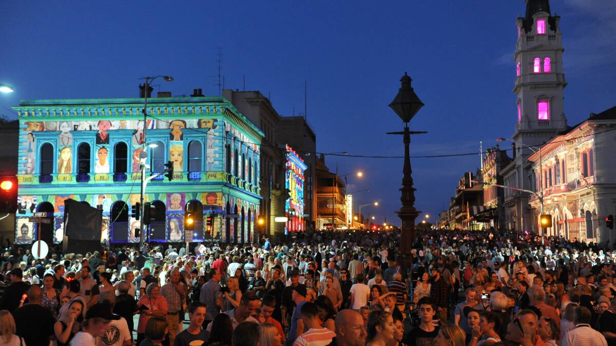 CROWDED HOUSE: The number of visitors to Ballarat had increased significantly in recent years, attracted by events like White Night (above). 