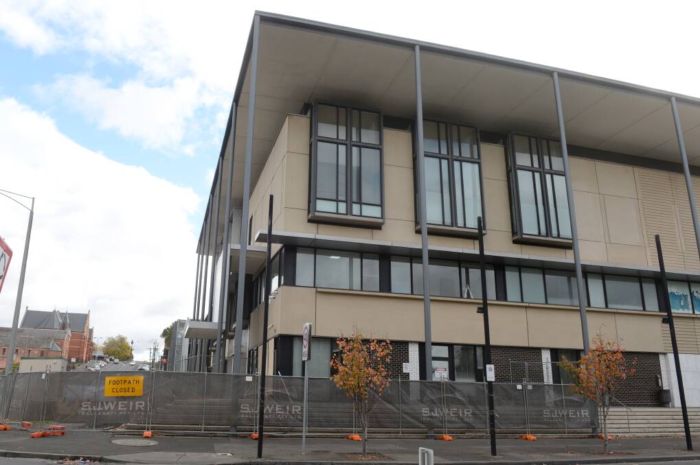 Construction works are under way at the Ballarat Law Courts. Photo: Kate Healy.