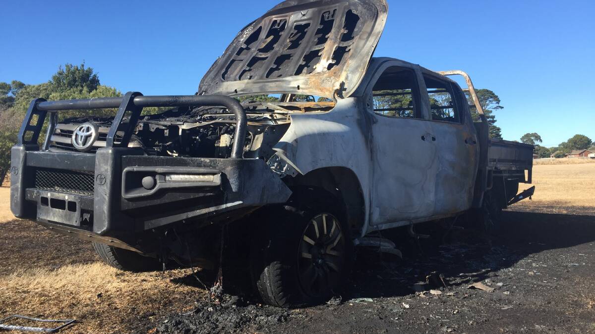 Ute burnt out after midnight raid on Miners Rest saleyards