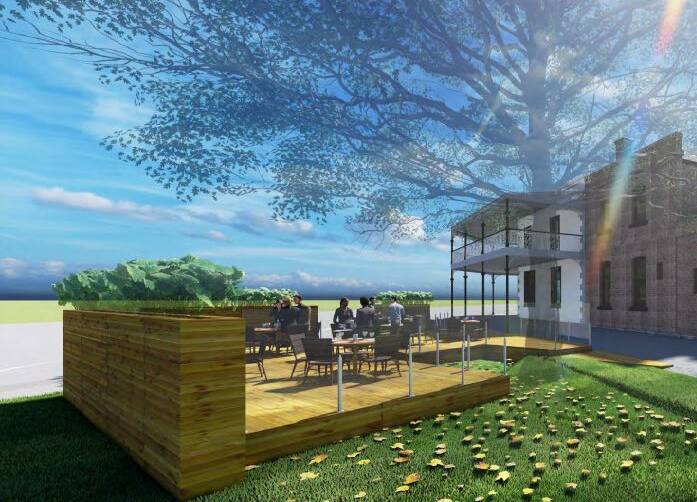 DECKED OUT: An artist's impression of the licensed deck and seating area that would stretch outside the newly revamped North Star hotel. Image from planning application documents. 