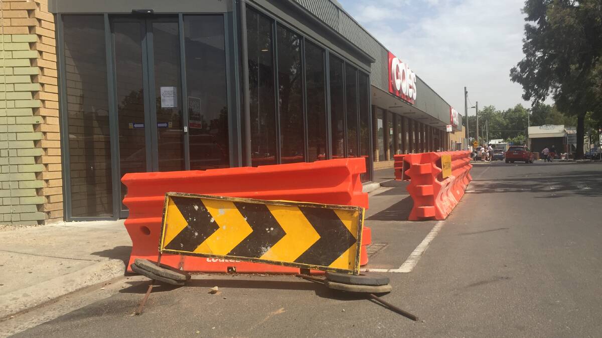The entrance to Coles supermarket as it currently looks. 