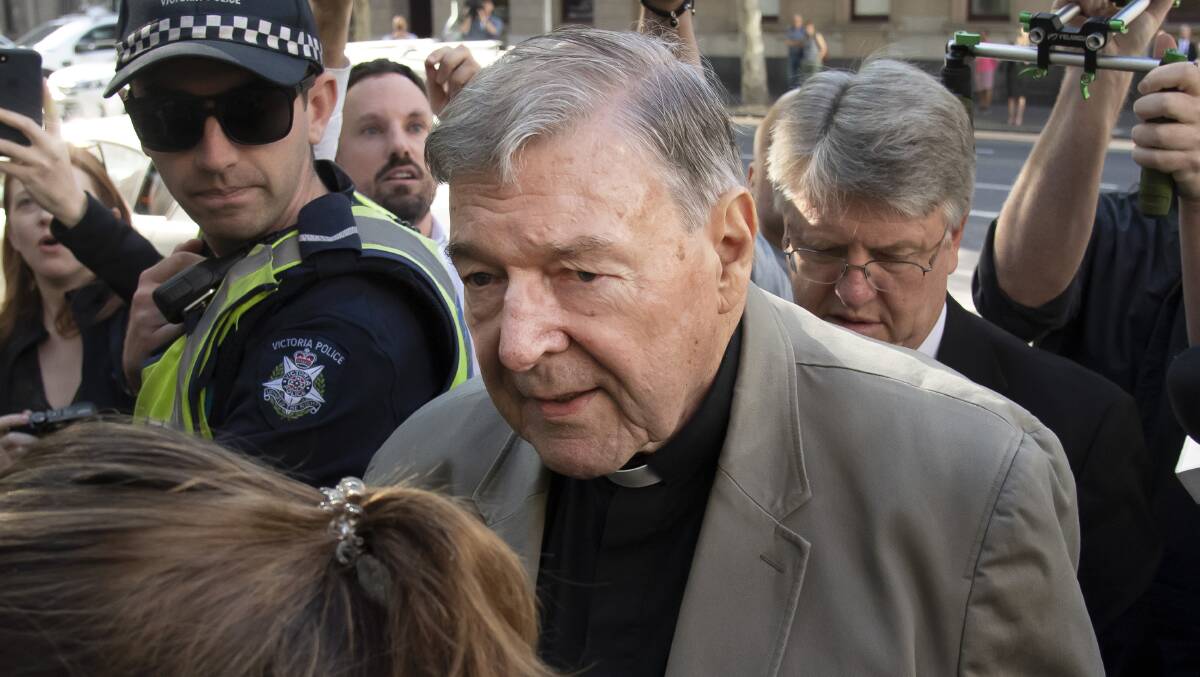 Cardinal George Pell ahead of his sentencing hearing. Picture: AP Photo/Andy Brownbill