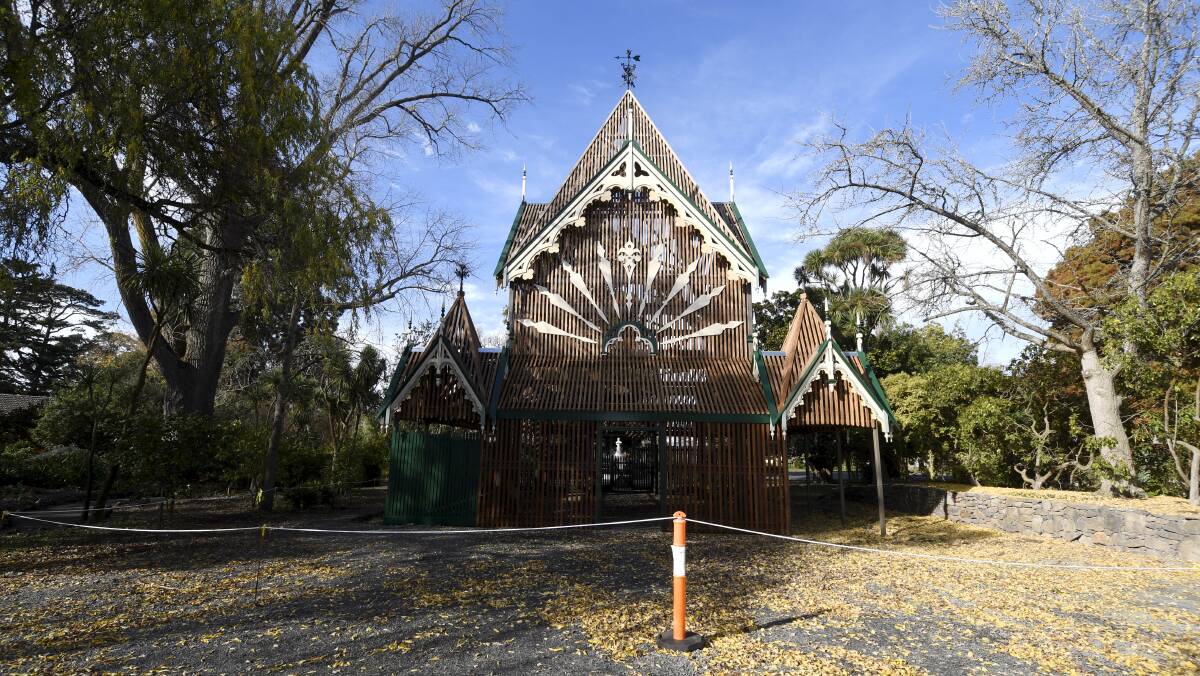 FERN PROMISES: The new Gothic fernery entrance remains closed to the public, and the rear of it will not be easy to access in any future works. Picture: Lachlan Bence. 
