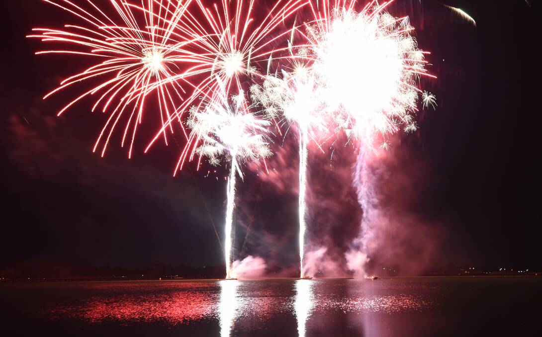 The fireworks took place as planned over Lake Wendouree on Sunday night. Picture: Kate Healy.