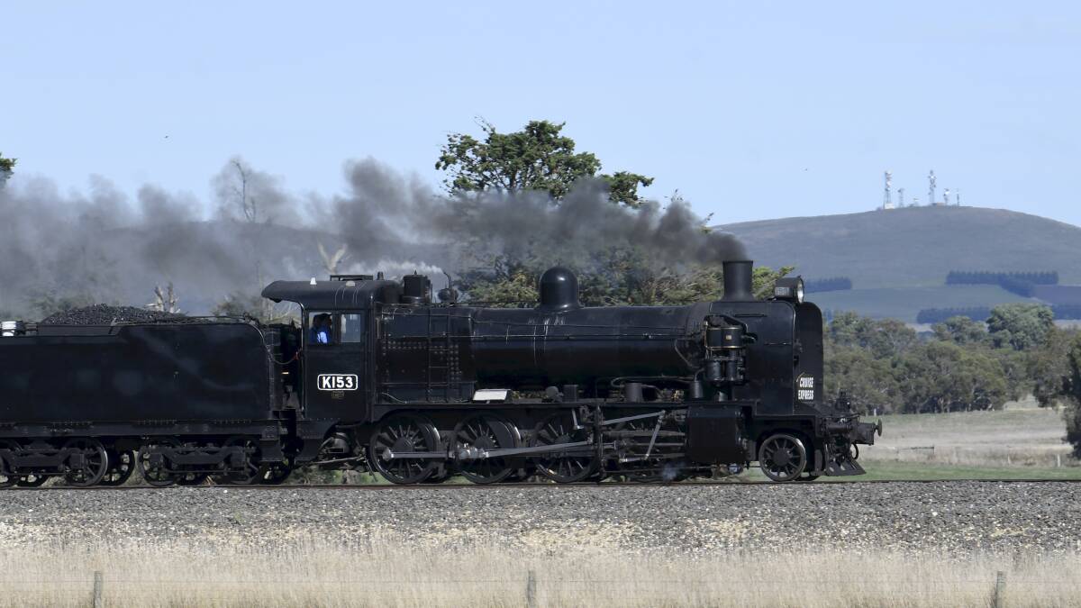 WORKING UP A HEAD OF STEAM: A locomotive hauls passengers in the Ballarat area en route to Maryborough and beyond. Picture: Lachlan Bence. 