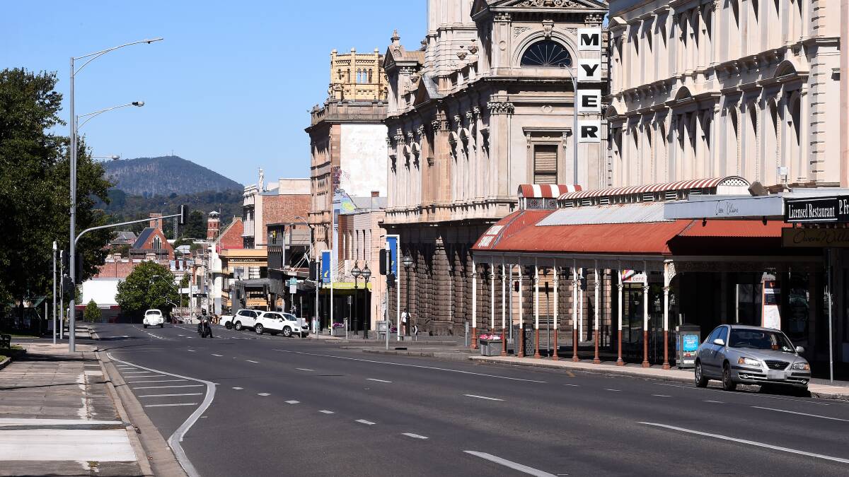 Empty streets during the COVID-19 lockdown earlier this year. Picture: Adam Trafford. 