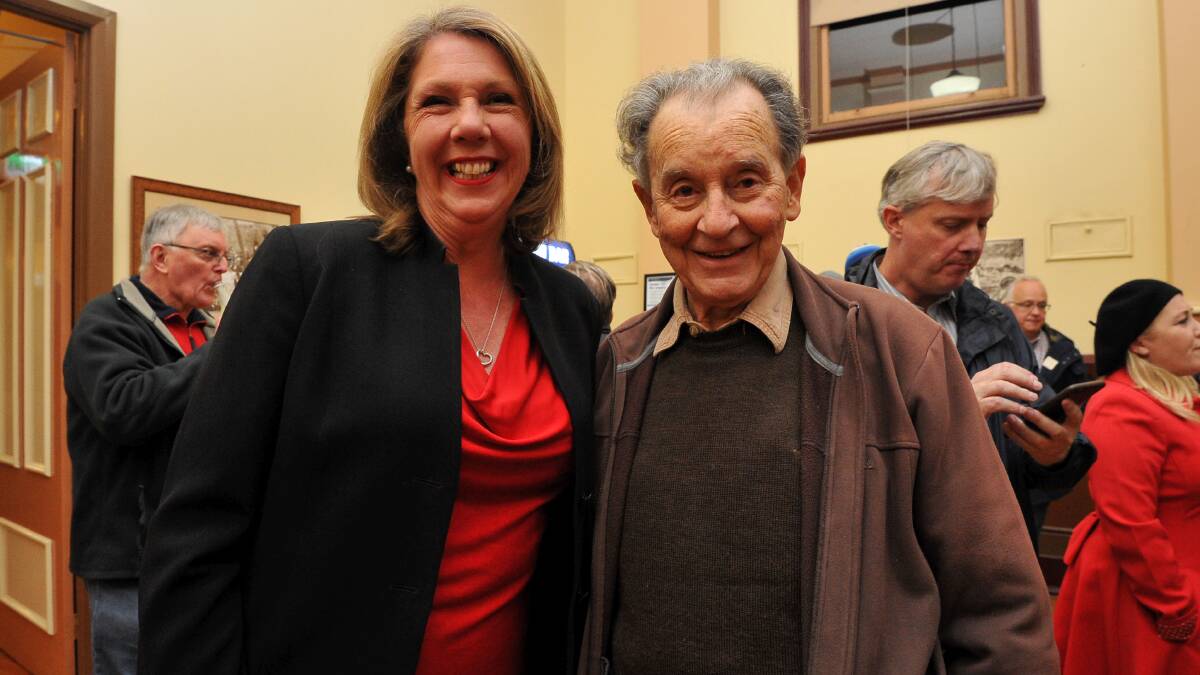 PRESENT AND PAST: Current federal MP Catherine King with former MP John Mildren in 2016.