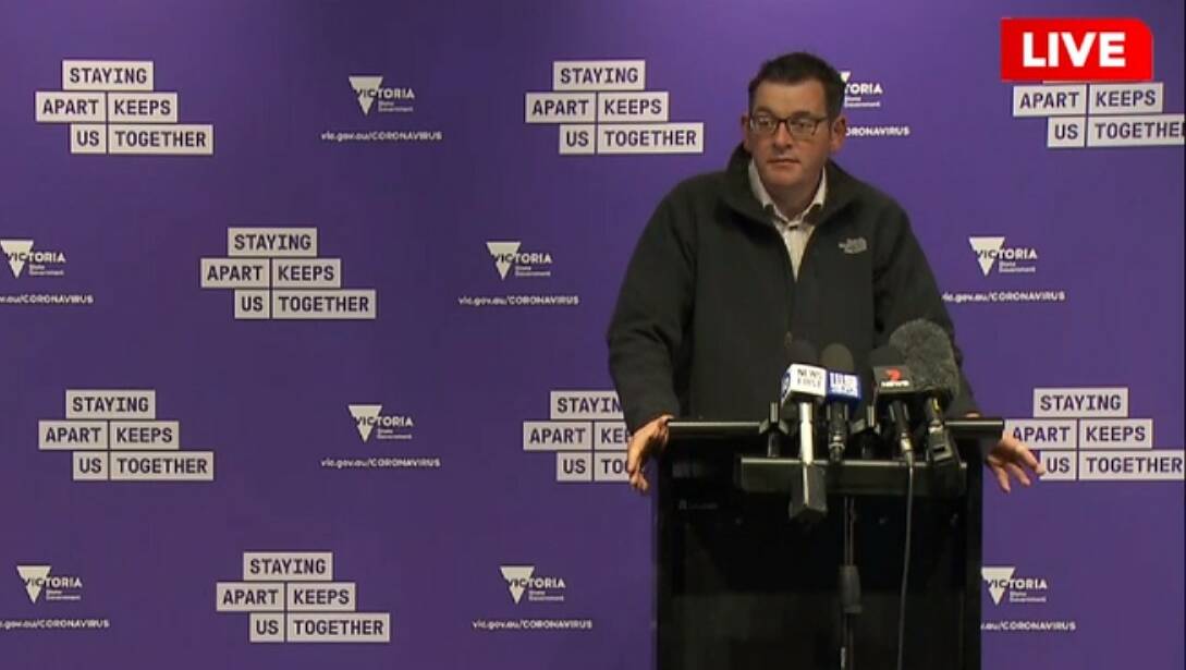 Daniel Andrews at the press conference this morning