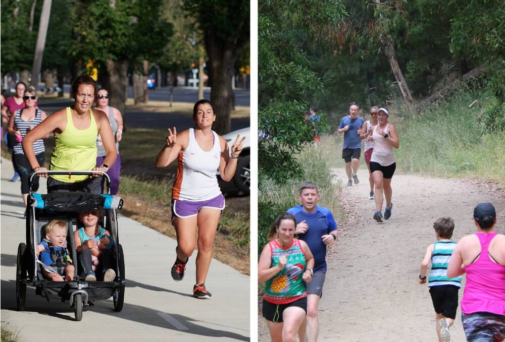 TWO COURSES: The Ballarat parkrun at Victoria Park (left) will take place on New Year's Day following an earlier event at Wallaby Track (right). Pictures: supplied.