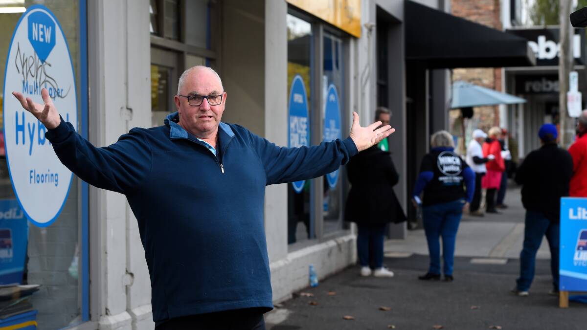 Rod McDonald of Carpet Court says the popularity of the early voting centre has affected his business. Picture: Adam Trafford. 