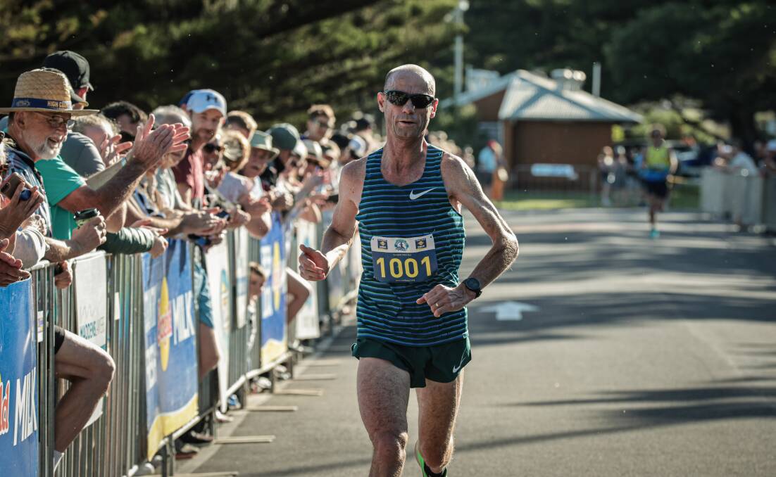 Steve Moneghetti finished fourth in the 2023 Surf T Surf 10-kilometre race. Picture by Sean McKenna 