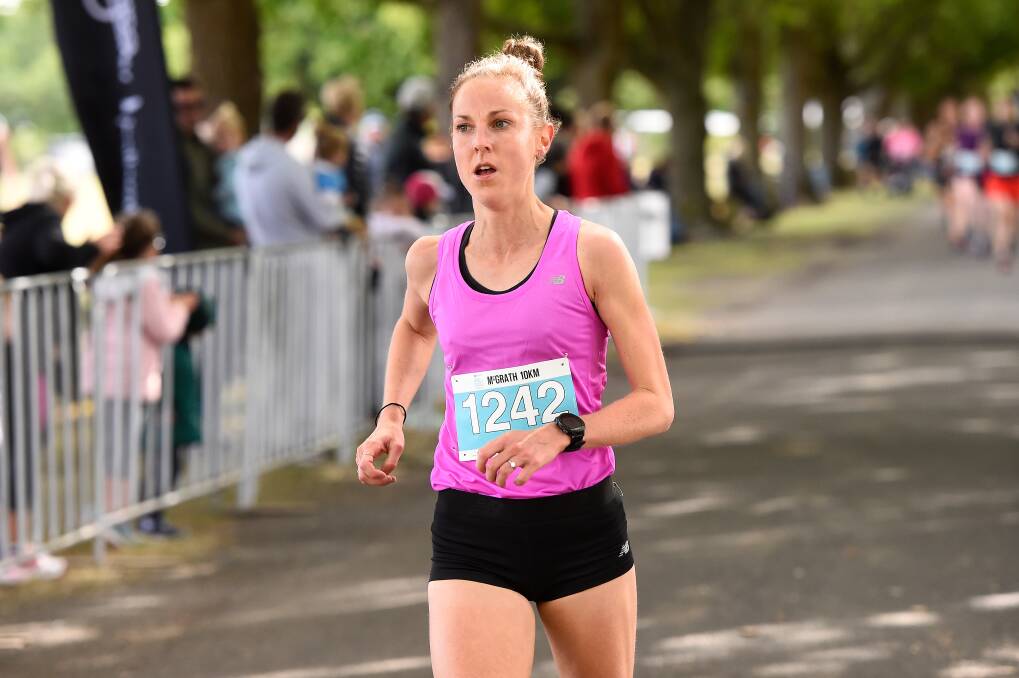 WINNER: Sophie Ryan finishes two minutes ahead of the pack in the ten-kilometre open female category on Saturday.