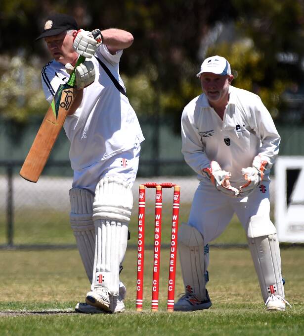 SOLID: David Thompson scored 27 runs in The Ballarat Veterans Cricket Club's win over Maribyrnong on the weekend. Picture: Adam Trafford