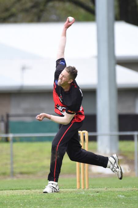 EFFECTIVE: Buninyong's Liam Rigby finished with bowling figures of 2-46 against Brown Hill on Saturday. Picture: Kate Healy