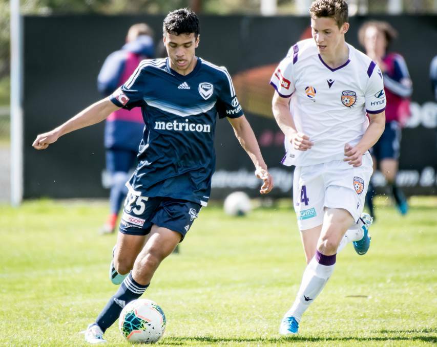 NEXT STEP: Brandon Lauton playing for Melbourne Victory in 2019. Picture: Melbourne Victory