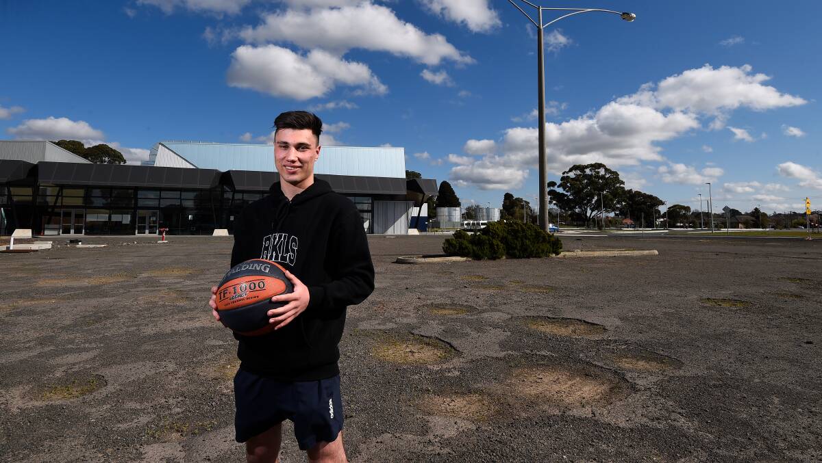 HUSTLE UP: Basketball Ballarat member services officer Connor Carey at site of upcoming three-on-three courts. Picture: Adam Trafford