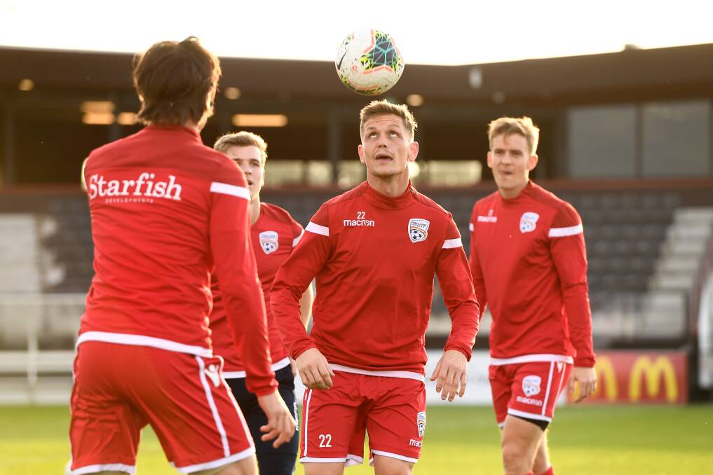 WELCOME: Adelaide United during an open training session at Morshead Park on Friday. Picture: Adam Trafford
