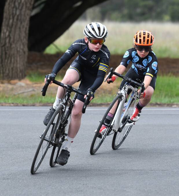 OUT IN FRONT: Alistair Forsyth in the lead at the Victorian Interschool Cycling Western Final. Picture: Lachlan Bence