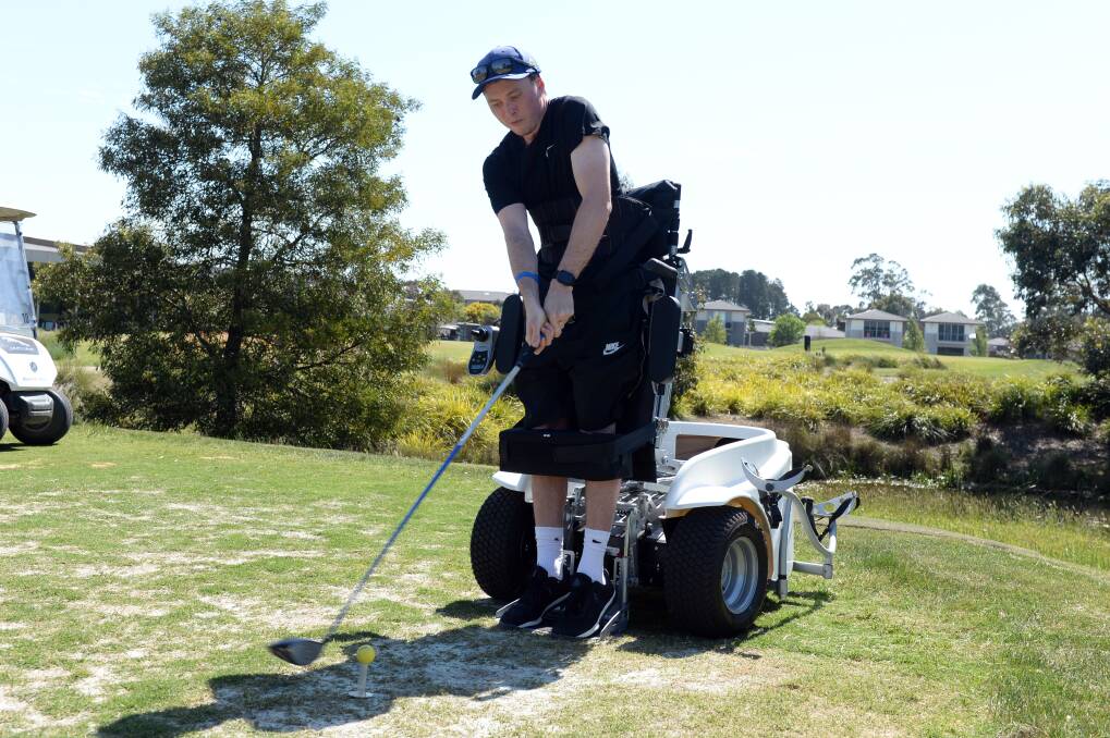 MIRACLE MACHINE: Michael Clark hit his first ball in six years thanks to a new machine at Ballarat Golf Club. Picture: Kate Healy